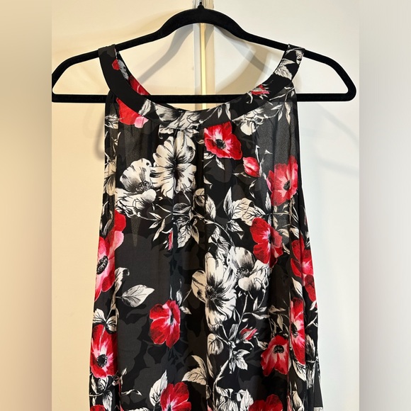 Torrid Floral Halter Neck Black/Red Sleeveless Sheer Blouse Size 1x - Picture 6 of 15